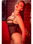 Body blanc transparent avec strass scintillants – Mapalé