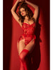 Body en maille brodée rouge