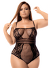 Body grande taille résille noire