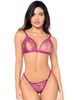 Ensemble sexy 2 pièces en dentelle satinée