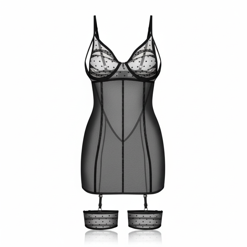 Nuites nuisette et string - Noirs
