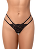 String noir en dentelle à lanières avec anneau