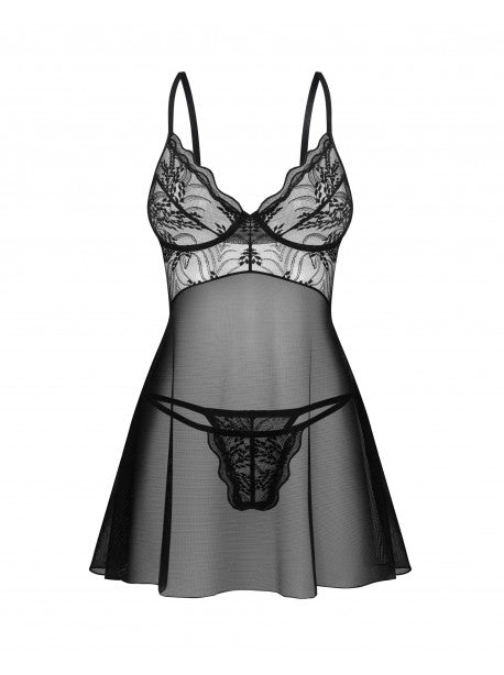Perisia babydoll et string - Noirs